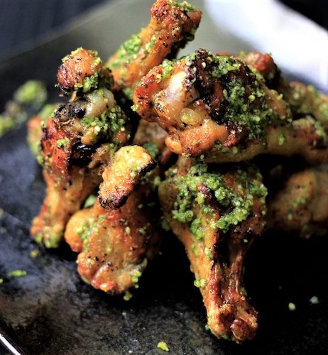 Spicy Pesto Chicken Legs