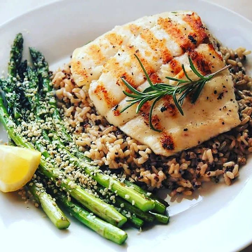 Lemon & Rosemary Grilled Halibut