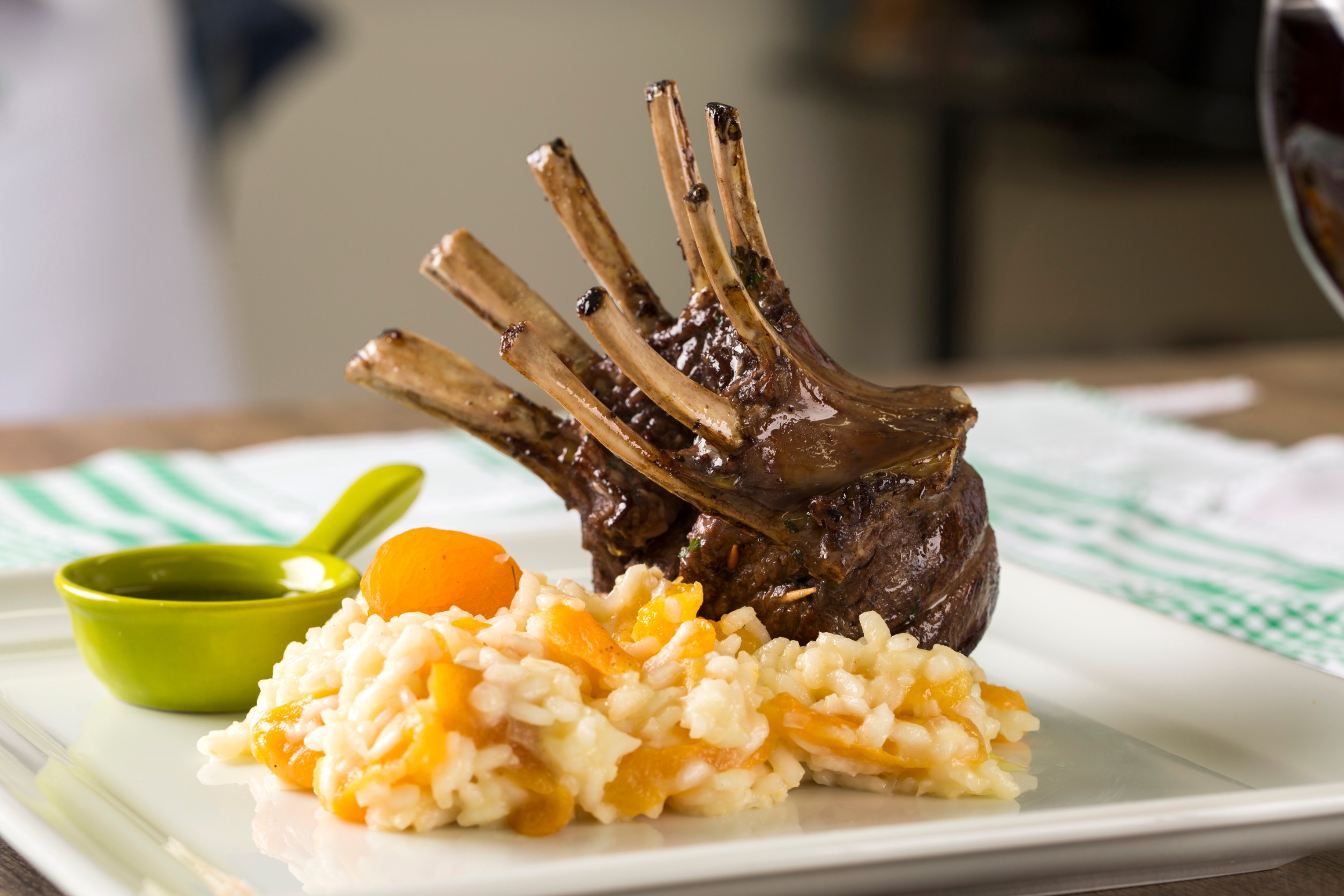 Roasted Rack of Lamb with Apricot Balsamic Glaze