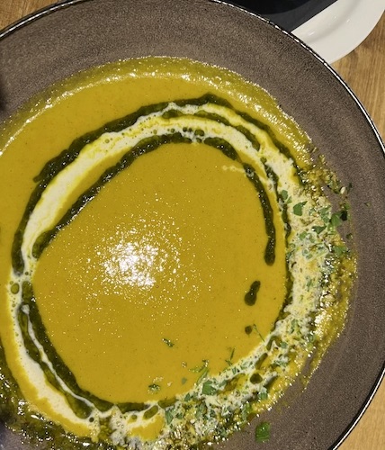 Butternut Squash Soup with Pumpkin Seed Oil Drizzle