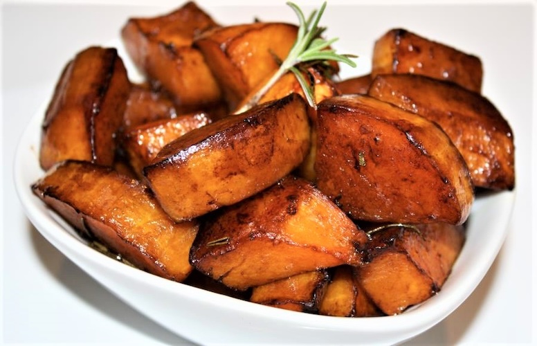 Cranberry-Pear Glazed Butternut Squash With Rosemary
