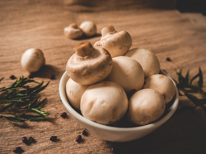 French Champagne Dark Balsamic Roasted Mushrooms