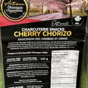 Artisan Okanagan Charcuterie Dry Snack Cherry Chorizo (6 pc.)