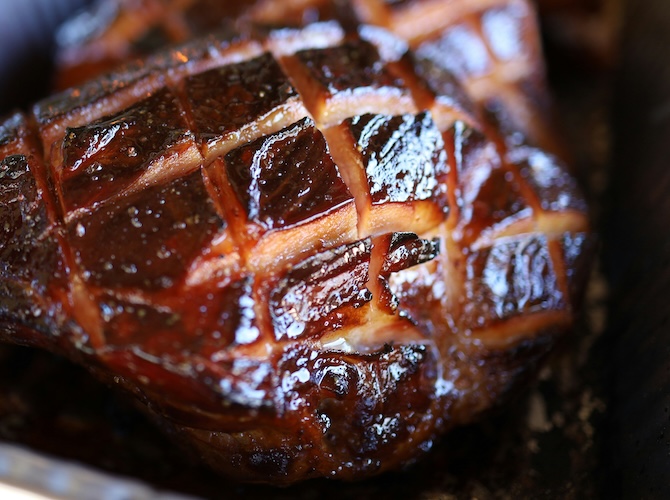 Apricot Balsamic Glazed Easter Ham