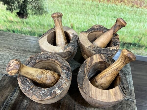 Olive Wood Rustic Mortar & Pestle