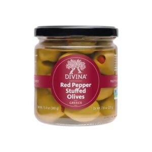 Divina Red Pepper Stuffed Olives from Greece (379g)